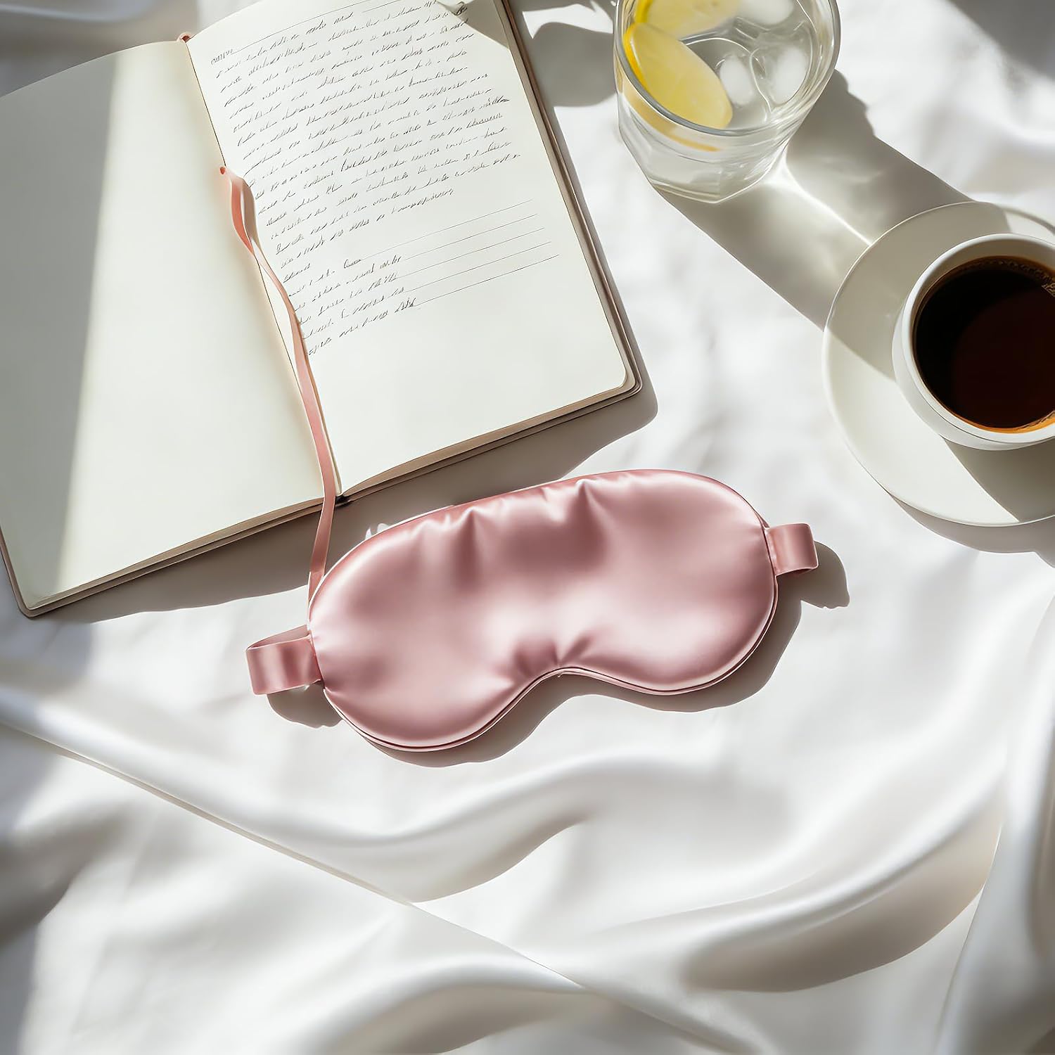 100% Mulberry Silk Sleep Mask with Eye Steam Pocket and Velvet Elastic Band, Luxury 22mm Silk Eye Mask for Nap Sleeping Relaxation and Traveling, Gift Package, Pink