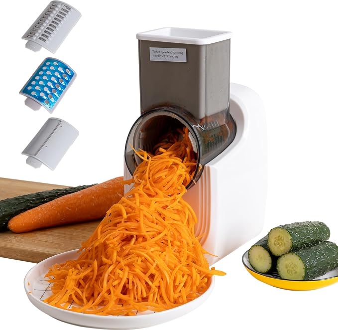 Rallador Eléctrico 3 en 1 para Queso y Verduras - Blanco miniatura 8