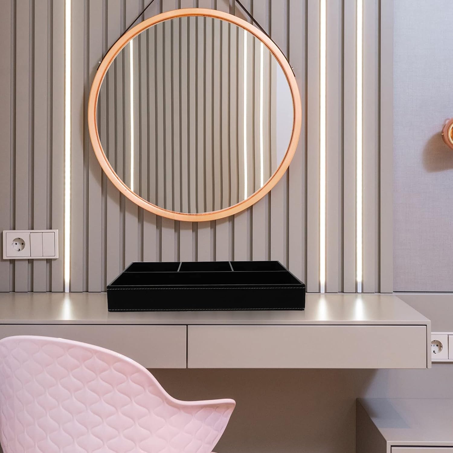 Cabilock Valet Tray Nightstand Organizer Dresser Organizer Entry Table Organizer Mens Jewelry Box Catch All Tray (Black) : Clothing, Shoes & Jewelry