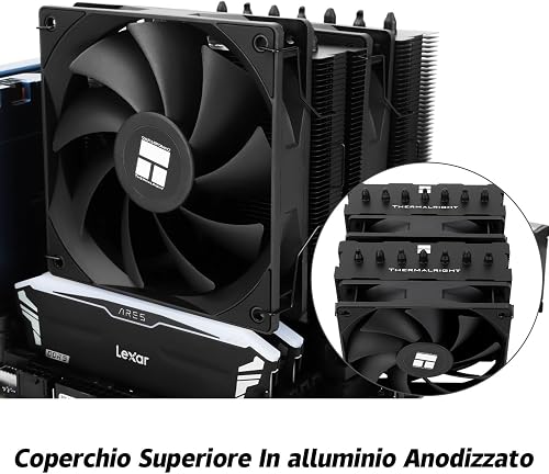 TR Phantom Spirit 120 SE BLACK CPU,Refroidisseur de processeur à 7 caloducs,Deux ventilateurs PWM de 120mm, Technologie AGHP 4.0, pour AM4/AM5 - 7