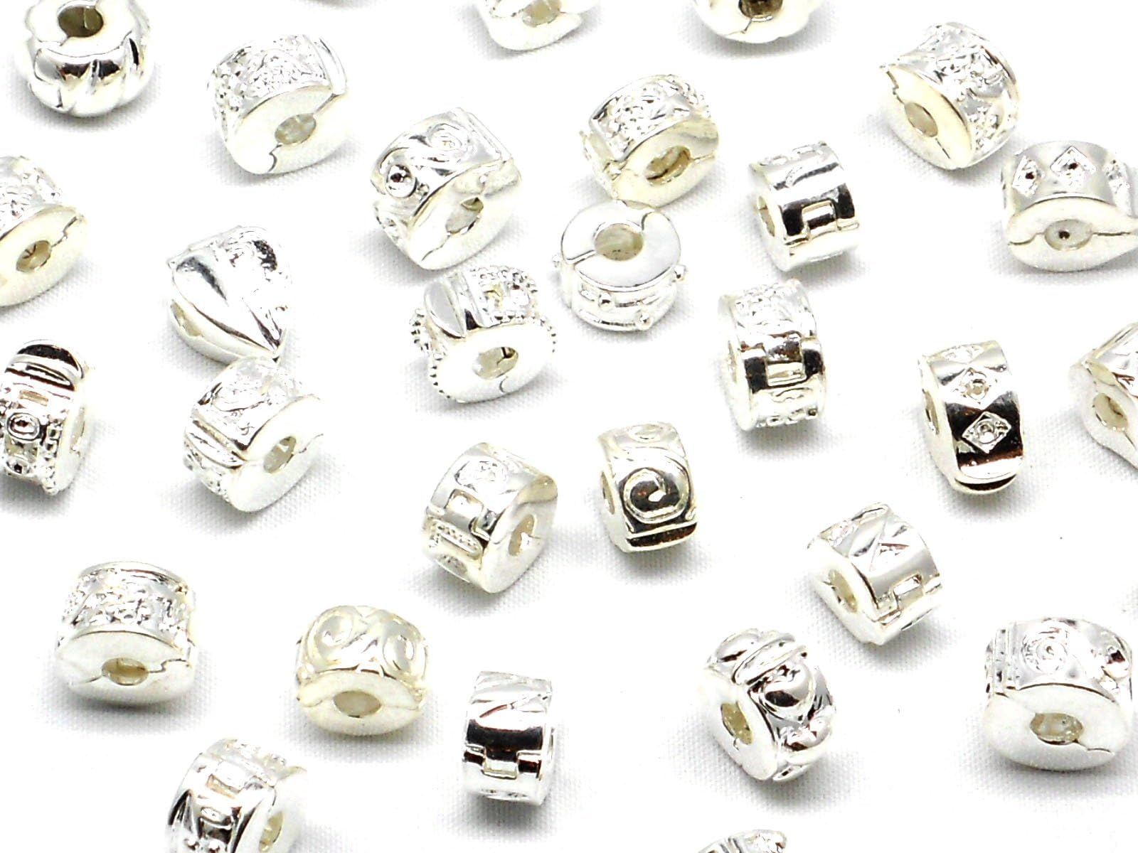 nambeads ยฉ 5 x Silver Plated Clip Stop Stopper Beads Charms for Pandora Style Charm Bracelets