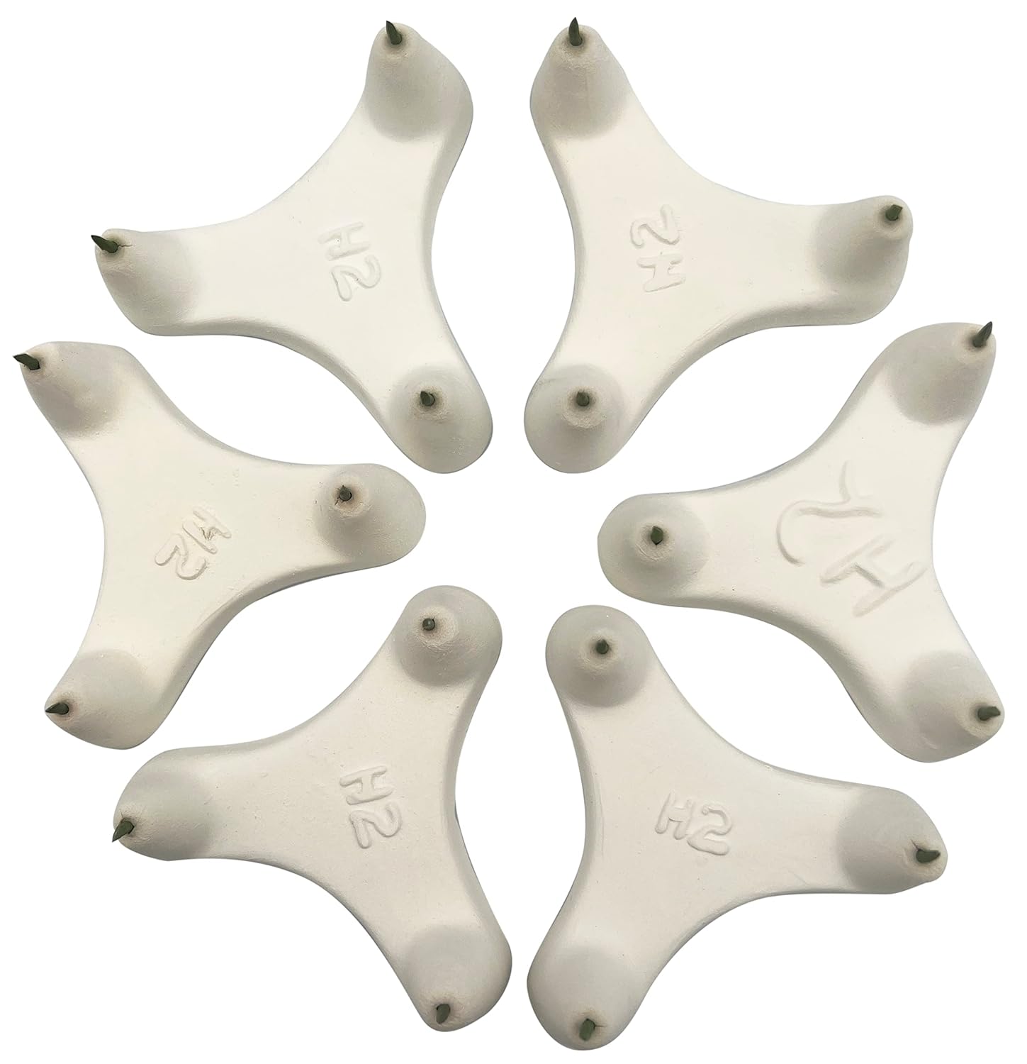 3-Point Kiln Stilt - Measures 2-1/4" Between Outside Pins - (Pkg/6) - Maximum Firing Temperature 2025 Degrees F - Cone 03