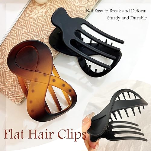 Miniatura 4 de 2 pinzas planas para el cabello francés Concord Banana Clips para cabello grueso y fino, agarre fuerte, clips de garra antideslizantes para mujeres