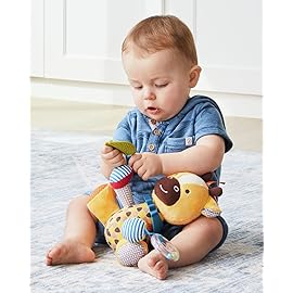 Skip Hop Bandana Buddies Baby Activity and Teething Toy with Multi-Sensory Rattle and Textures, Giraffe