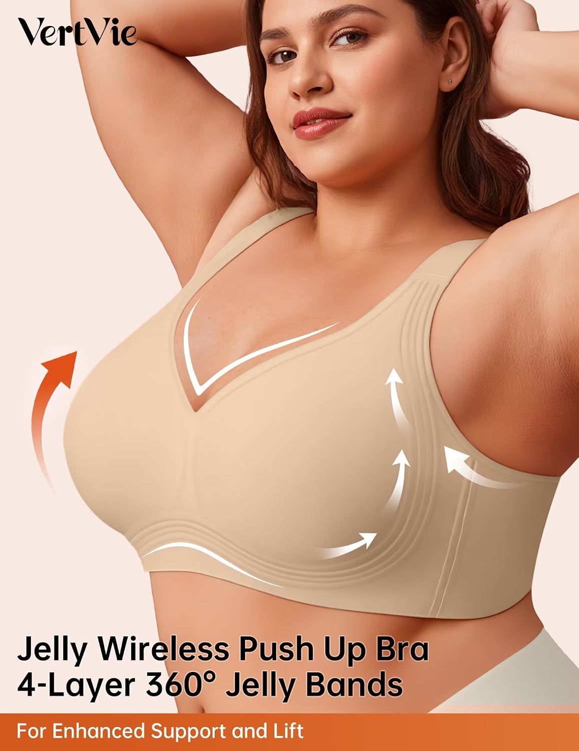  Jelly Bras for Women Plus Size Minimizer Soft Wireless Push Up Bra Full Supportive Older Lift Back Coverage Bralette thumbnail