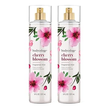 Bodycology Long-Lasting Fragrance Body Mist, Cherry Blossom, 8 fl oz Pack of 2