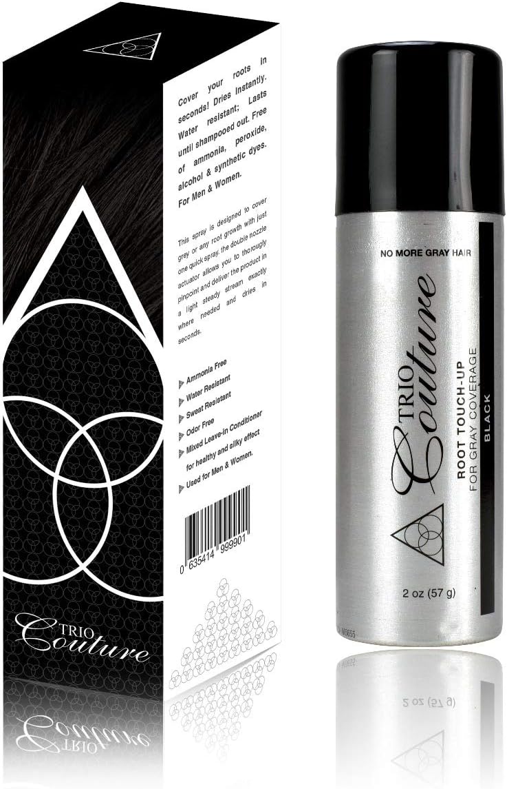 Hair Root Touch Up - Gray Concealer Spray, 2 oz (Black)