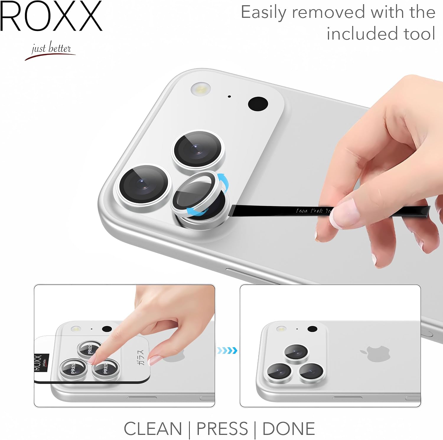 ROXX Camera Lens Protector for iPhone 17 Pro/Pro Max | 9H Japanese Glass image 2