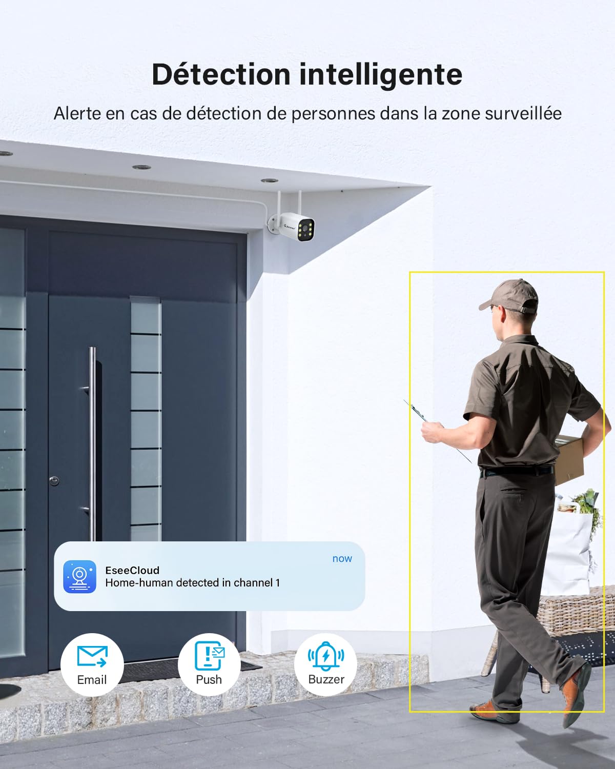 Jennov 5MP Kit Caméra Surveillance WiFi Extérieure, 10CH 5MP NVR et 4X Caméra avec Grand Angle 120°, Enregistrement 24/7, Détection Humaine, Audio Bidirectionnel, Vision Nocturne Couleur, 1TB