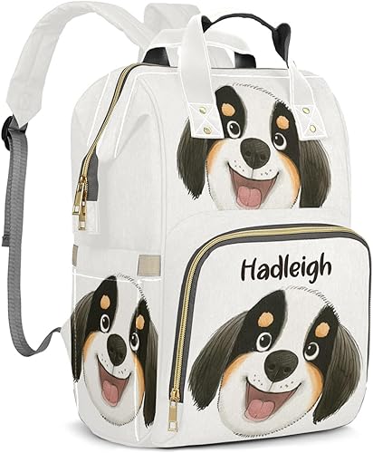Miniatura 2 de Mochila de pañales personalizada con nombre de acuarela Dod Regalo lo mejor bolsa de pañales impermeable espaciosa para hombres y mujeres