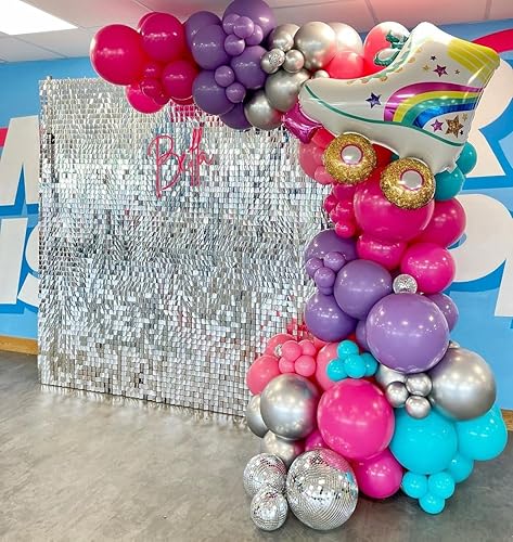 Miniatura 5 de 24 paneles de fondo de pared brillantes, fondos cuadrados de lentejuelas con efecto 6D, fondos de fotos grandes para cumpleaños, graduación, boda,