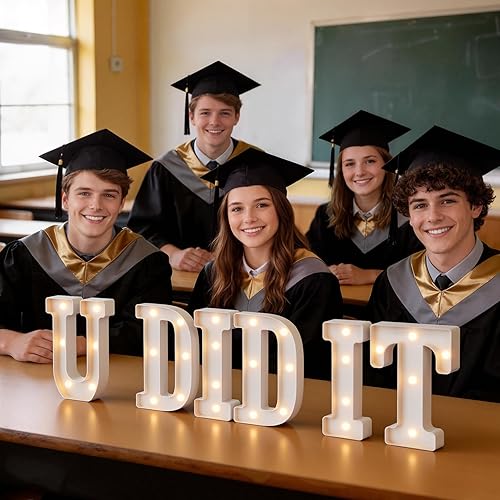 2026 Graduation Decorations U DID IT Light Up Letters, You