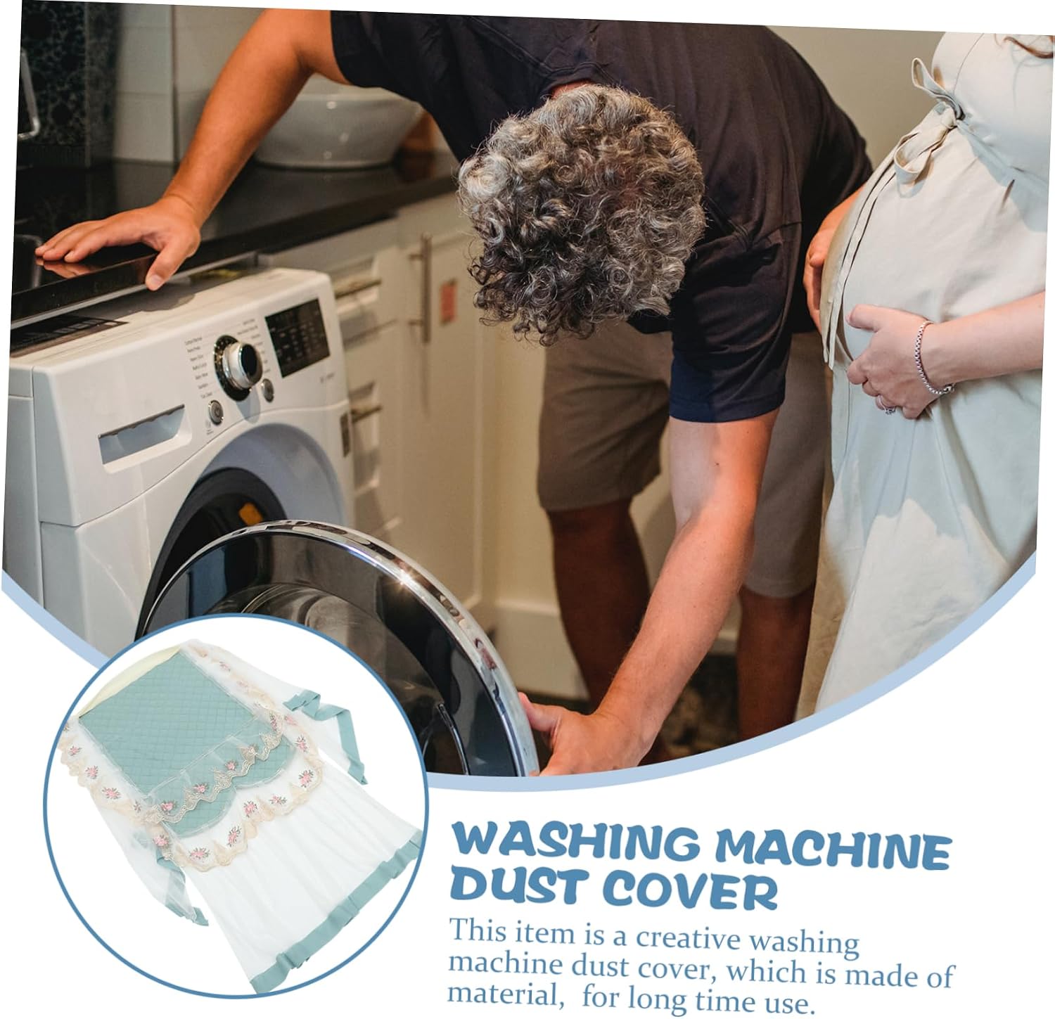 Practical Elegant Lace Design Washing Machine Cover for Laundry Extends Washer Life