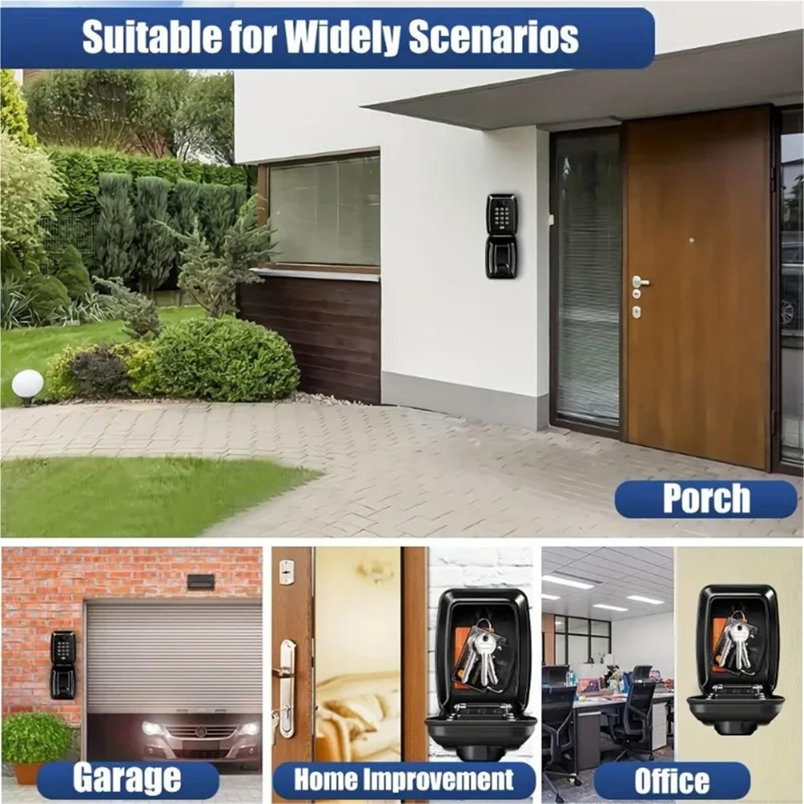 Schlüsseltresor Schlüsselschloss Safe Geheime Aufbewahrungsbox Passwort Sicherheitsschloss Schlüsselloser Home-Office-Schlüssel Tragbare Kombination Wandmontage(Grey)
