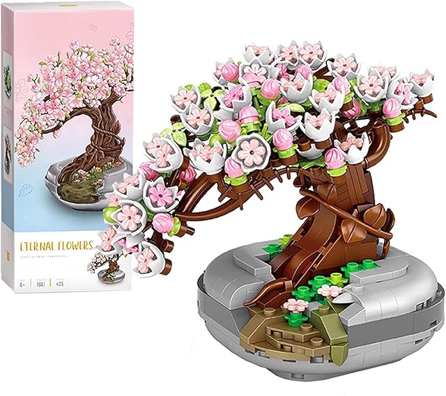 Sakura Bonsai Tree Building Kit, Mini Particle Botanical Collection Building Project, Creative DIY Home Décor, Set for Adults, New 2022 (426 Pieces)