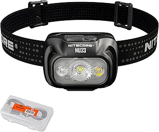 Nitecore NU33 Rechargeable Headlamp, 700 Lumen USB-C White, Red and Reading Lights, with Lumen Cable Organizer