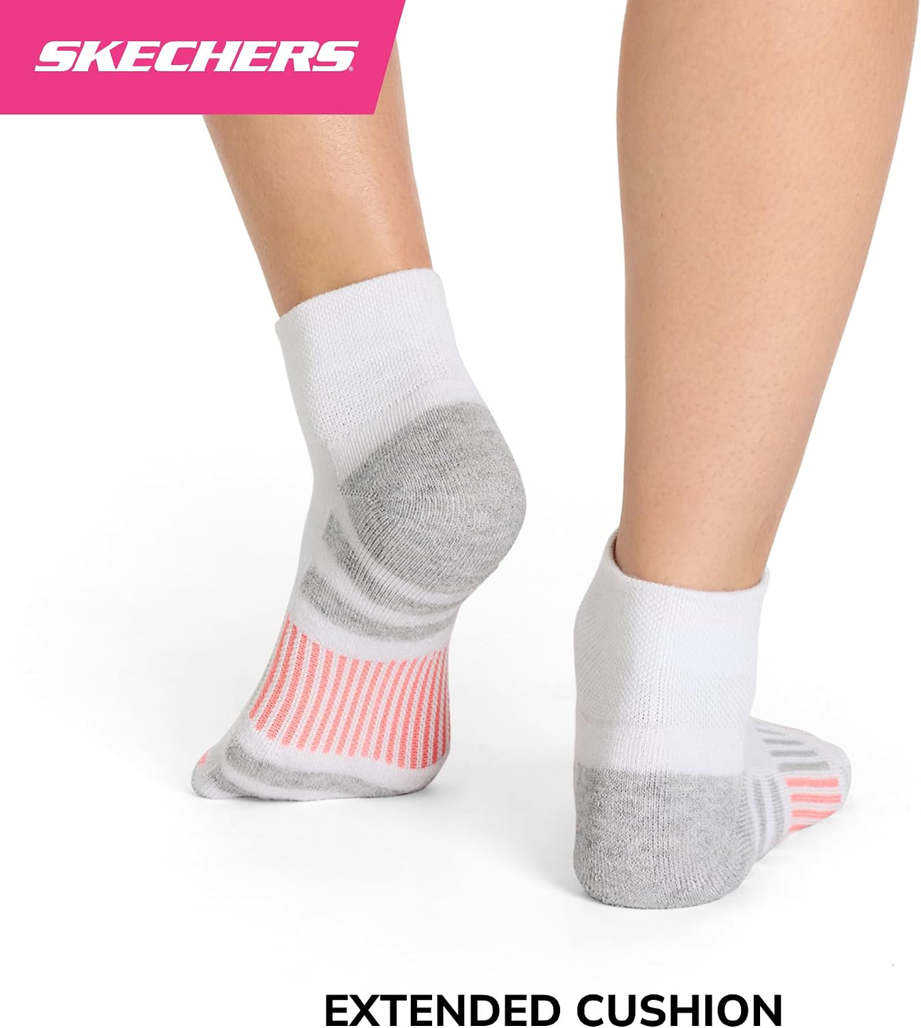 Skechers Women's 8-pack Work Collection High Quarter Crew Socks, Extra Cushion & Mesh Ventilation