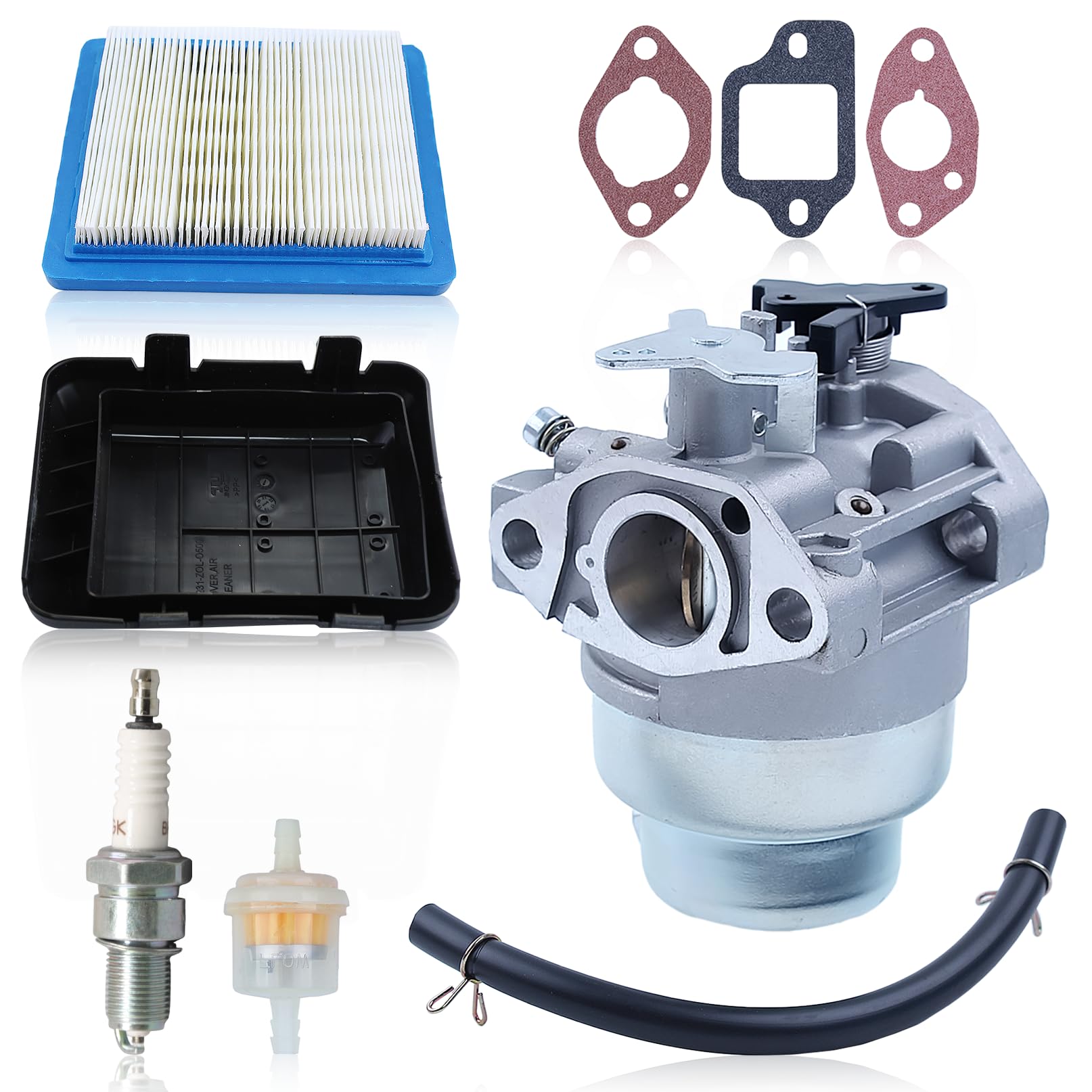 Juego de carburador con filtro de aire para Honda GC135 GC160 GCV135 GCV160 cortacésped con tapa de filtro filtro de combustible bujía 17211ZL8023 17231Z0L050 16100-Z1L-003
