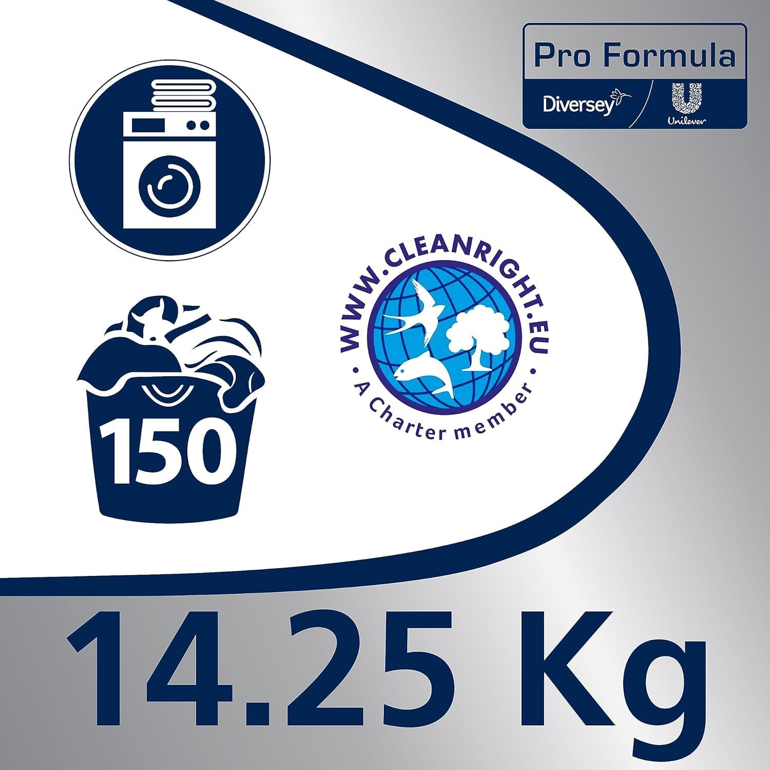Omo Professional Waschmittel für gewerbliche Ansprüche und professionelle Reinigung – Phosphatfreies Vollwaschmittel mit aktivem Fett- und Fleckenlöser, 14,25 kg / 150 Wäschen