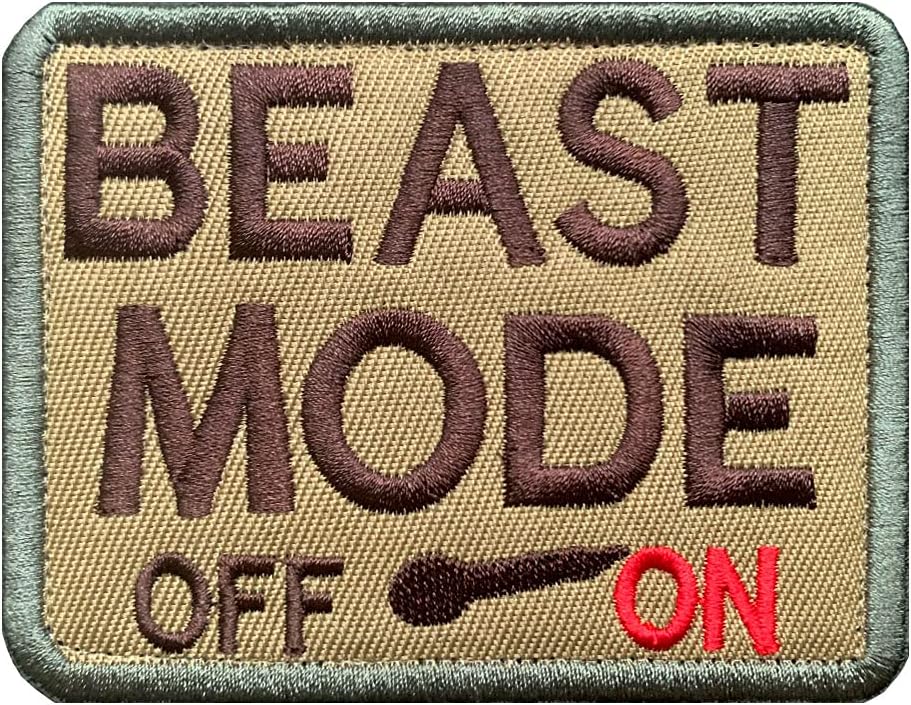 Antrix Tactical Coyote Brown Beast Mode On Emblem Military Badge Emblem Patch Hook & Loop Patch for Backpacks Caps Hats Bags Military Uniform