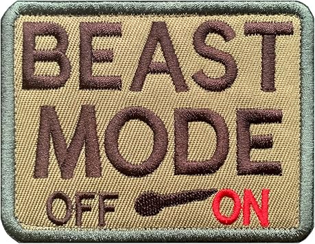 Antrix Tactical Coyote Brown Beast Mode On Emblem Military Badge Emblem Patch Hook & Loop Patch for Backpacks Caps Hats Bags Military Uniform