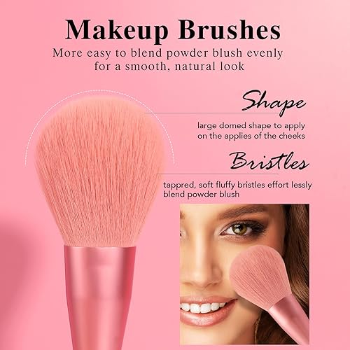 Miniatura 3 de Juego de brochas de maquillaje con bolsa de almacenamiento y estuche orgánico ecológico de cerdas veganas kit completo para profesionales y