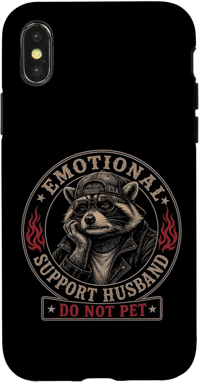 Raccoon Emotional Support Husband Do Not Pet Funny Case for iPhone 11 Pro Max image 5