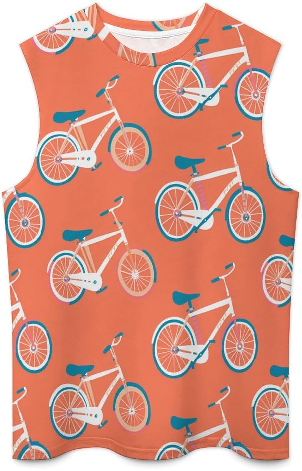 City Bicycles Men Summer Sleeveless Crew Neck Top 5XL