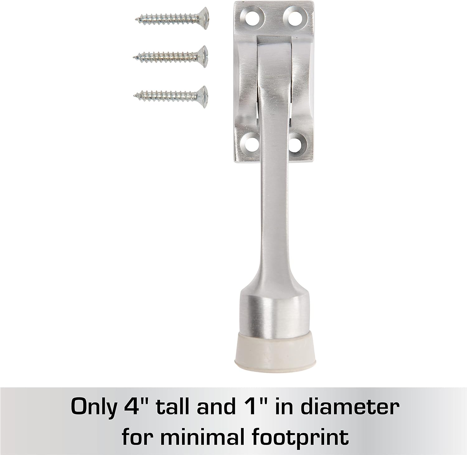 BRINKS Commercial - 4-Pack 4" Kick-Down Door Stop, Satin Chrome Finish - Non-Obtrusive Option to Protect Your Door and Walls