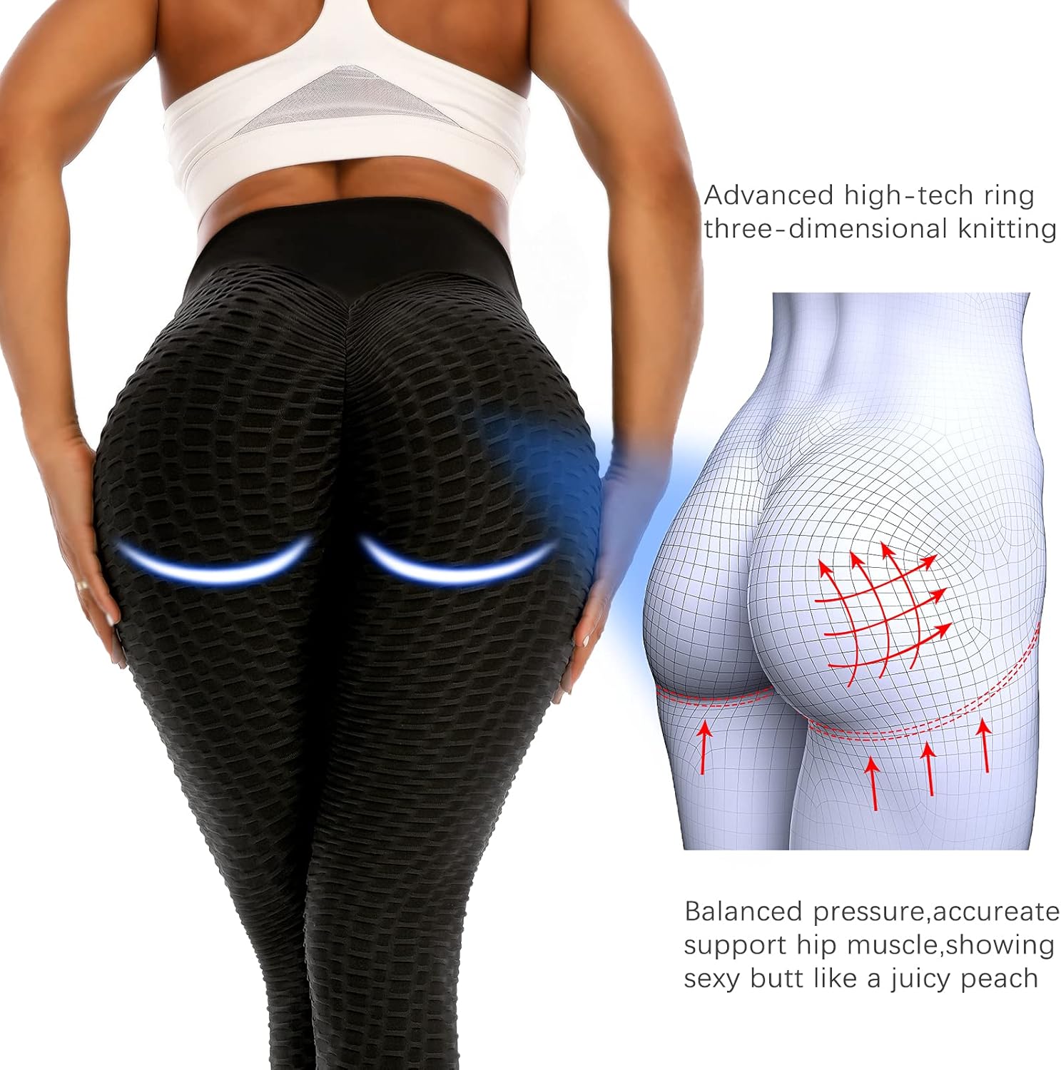 ViCherub Leggings for Women Scrunch Butt Lifting TIK Tok Yoga Pants Peach Lift High Waisted, Workout Tummy Control Tights: Clothing