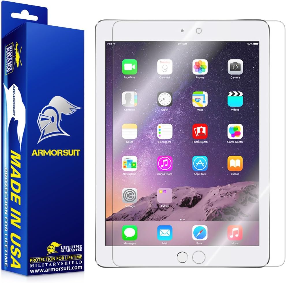 Armorsuit, Apple iPad Screen Protector (2017, iPad Pro 9.7, Air 2, Air) MilitaryShield Lifetime Replacement Ultra HD Clear Screen Protector for Apple iPad