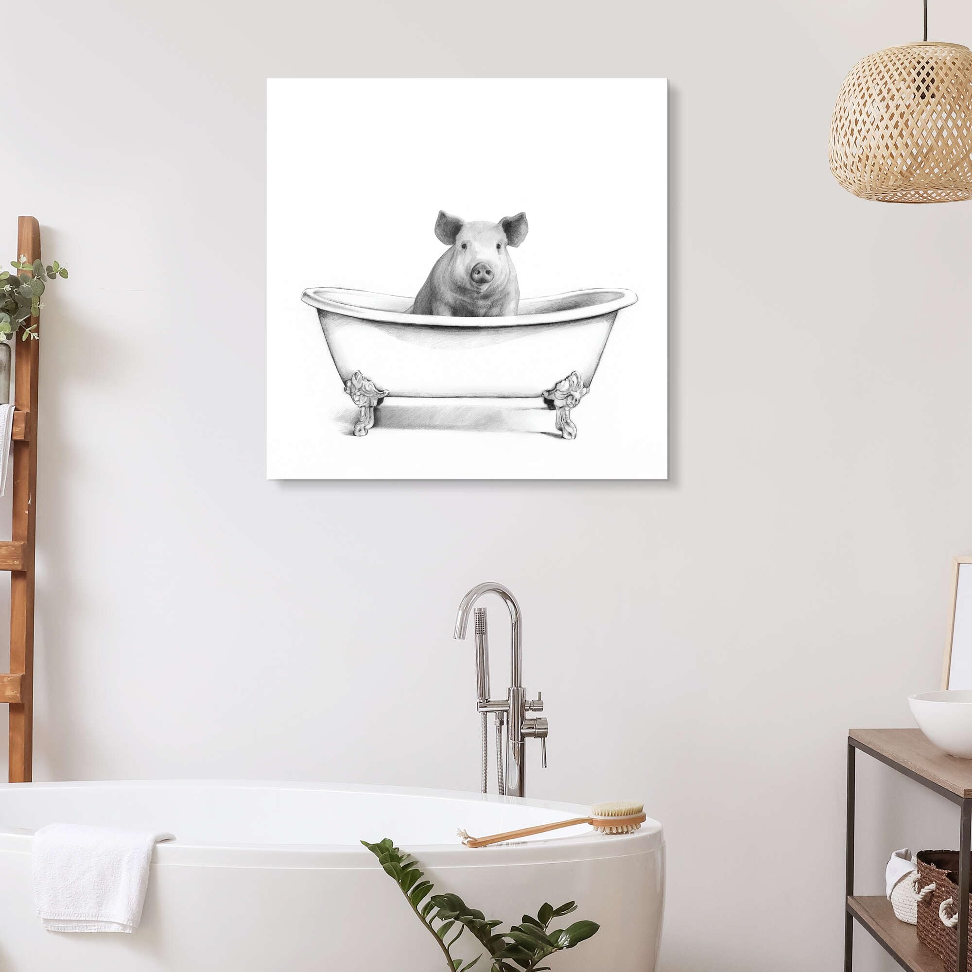 Pig in the Tub Obraz na szkle akrylowym