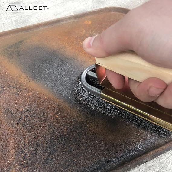 Iron-Shaped Steel Wire Brush, high-Hardness Steel Wire Suitable for Heavy-Duty Cleaning, Rust Removal, Scraping, and polishing on Hard Surfaces.