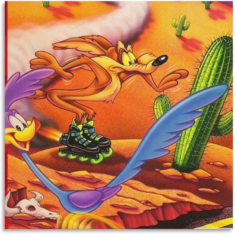 Animation Poster Wile E. Coyote And The Road Runner Retro Cartoon