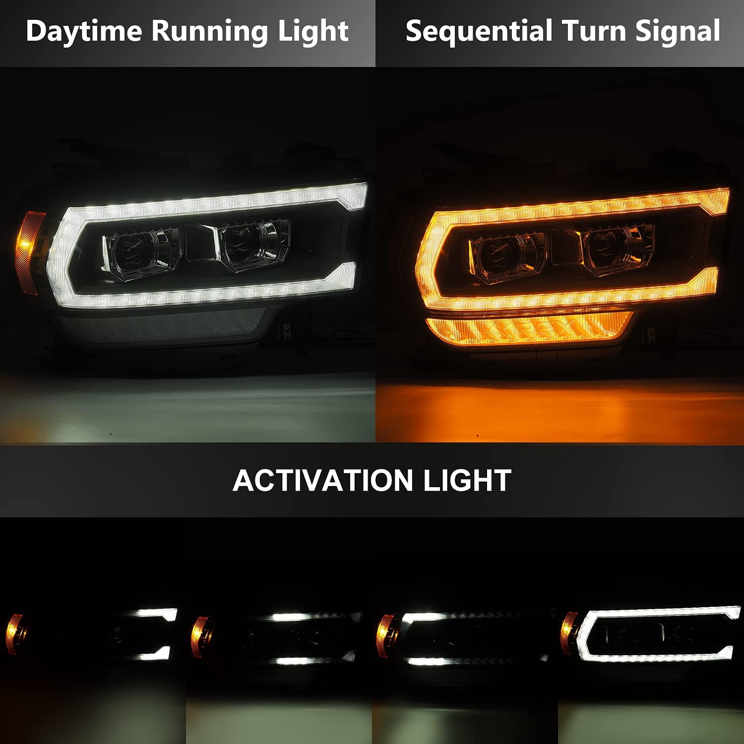 AlphaRex 19-21 Ram 2500 Luxx-Series LED Projector Headlights Black