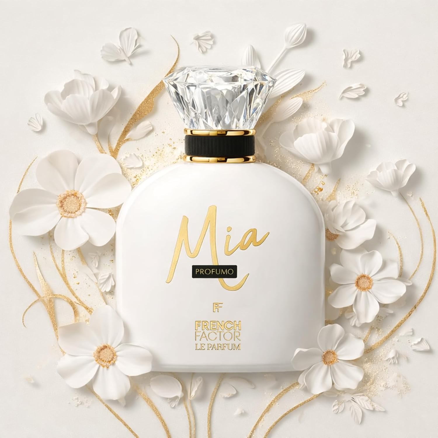 French Factor Mia Profumo Eau de Parfum Womens Perfume Luxury Long-Lasting Fragrance with Vanilla & Amber Notes, Cognac, Tonka, Sandalwood & Praline, 100ml (3.3 Fl Oz)