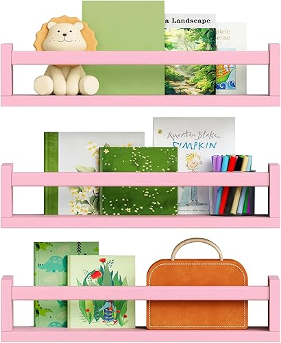 Miniatura 11 de Estantes Flotantes para Libros de Guardería para Pared, Estantería de Pared de Madera Natural para Habitación de los Niños Dormitorio, Pequeño 1.