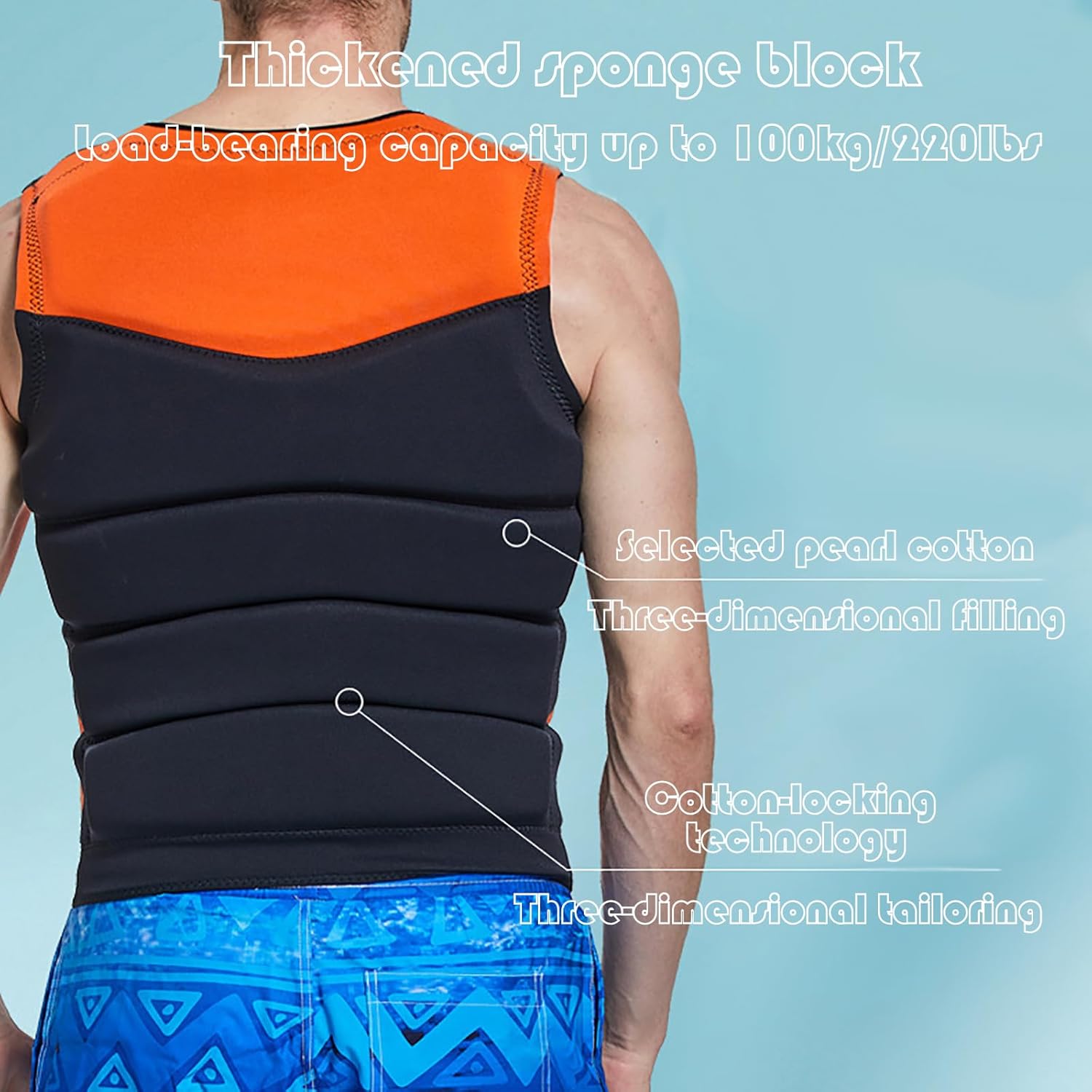 WYYHAA Neoprene Wakesurf Impact Vest, Designed for Wake Surf Skimboard, Great for Water Sports Fishing Drifting Kayaking Boating Swimming