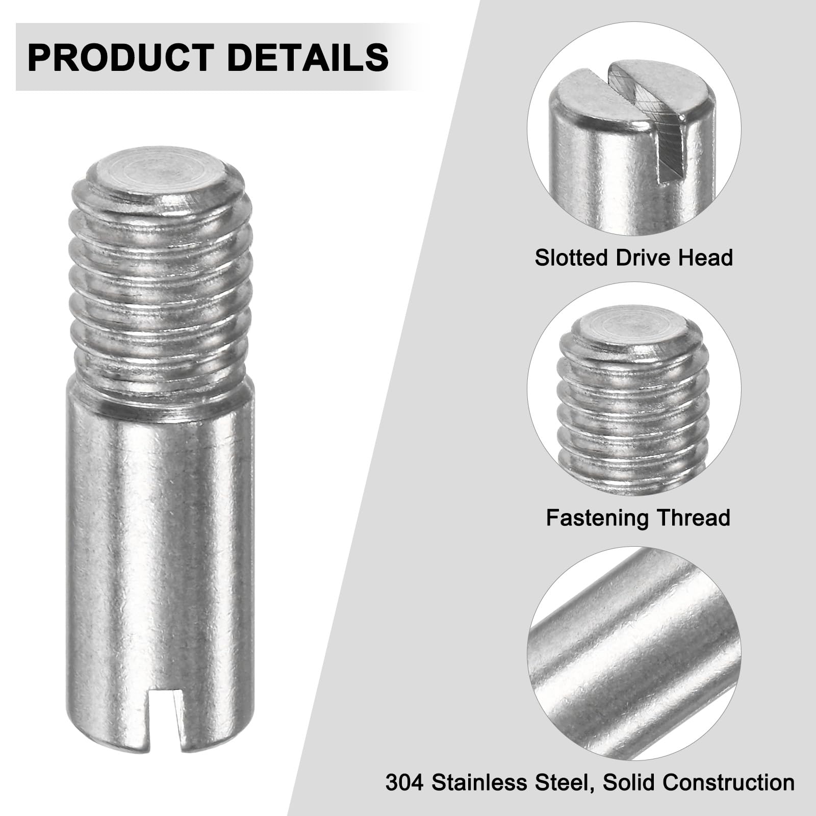 M METERXITY 20-Pack M8 x 25mm Slotted Cylindrical Pin Dowel - Image 2