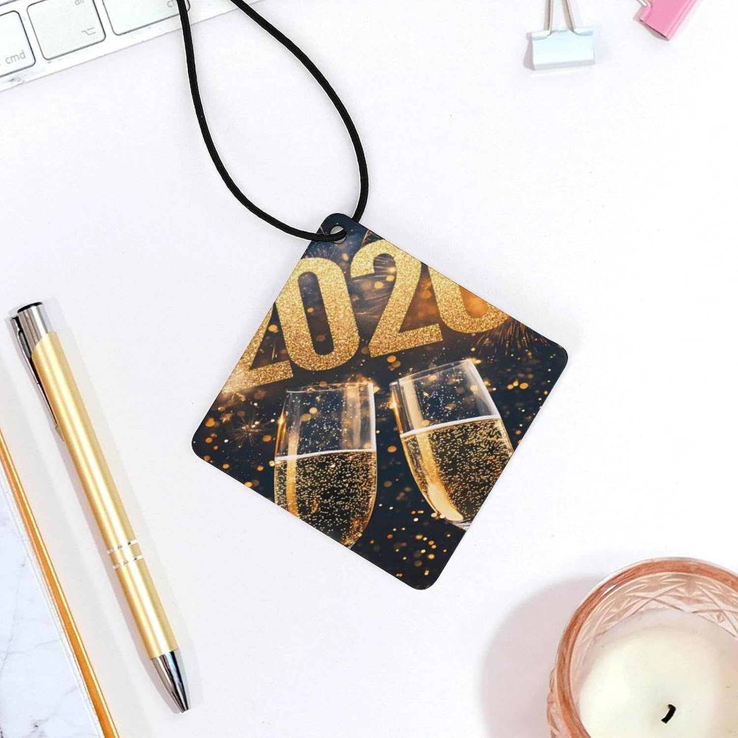 Happy New Year 2026 Car Air Freshener Hanging Scented Cards Accessories for Automotive Home Rooms Wardrobe image 4