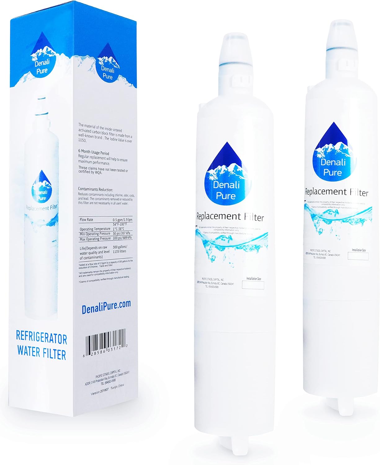2-Pack Replacement for Kenmore/Sears 79578783801 Refrigerator Water Filter - Compatible with Kenmore/Sears 46-9990 Fridge Water Filter Cartridge