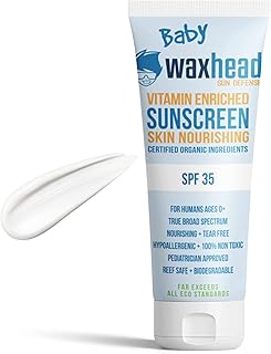 Waxhead Baby Sunscreen 0-6 months - Infant Sunscreen, Toddler Sunscreen, Baby Sunscreen 6-12 months, Baby Sunscreen 12-24 months, Organic Baby Sunscreen for Kids and Adults (4 ounce)