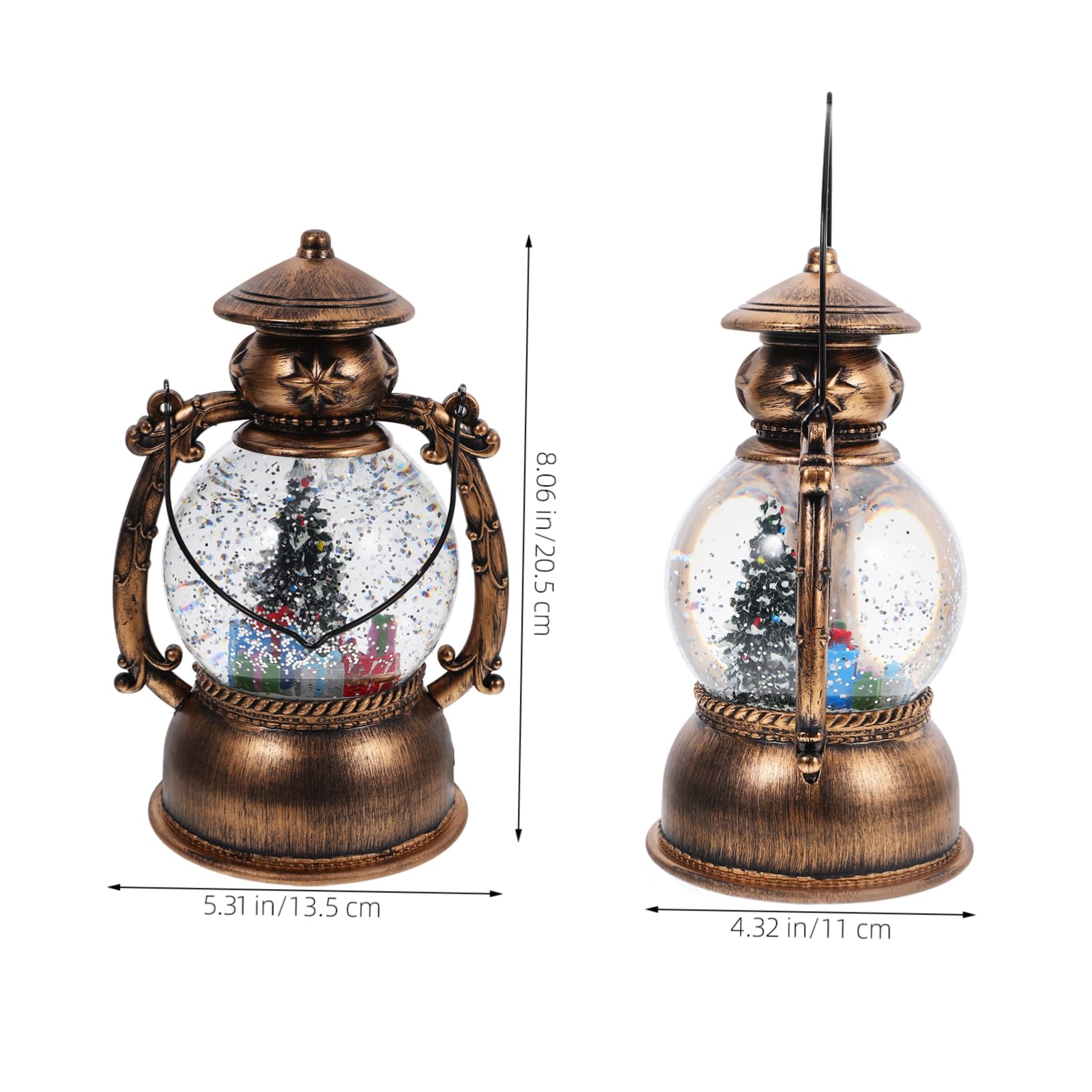 PRETYZOOM Led Christmas Globe Music Box Festive Decor Indoor Christmas Decor Battery Powered Snowman Lantern Musical Home