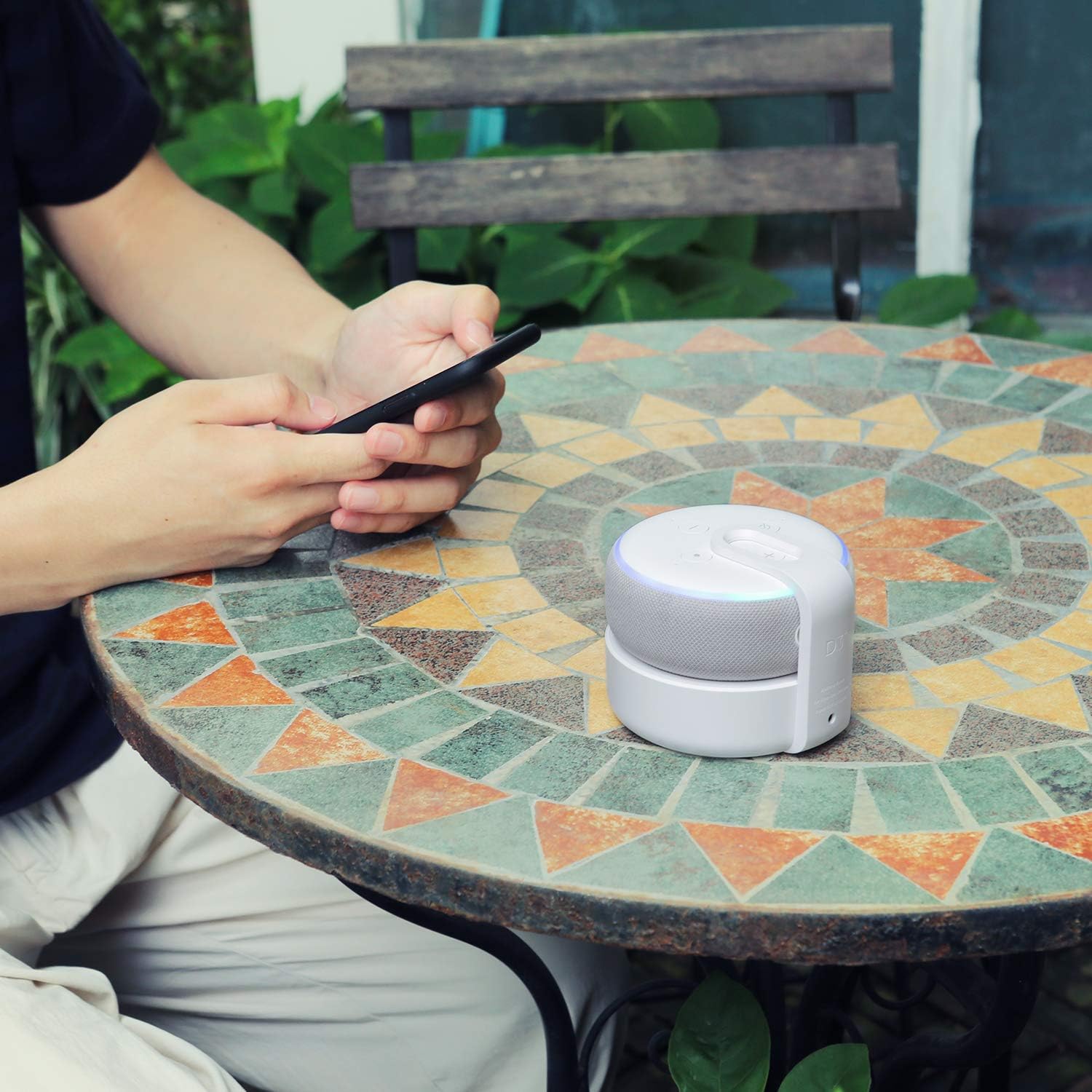 [Updated Version] GGMM D3+ Battery Base for Dot 3rd Generation, Larger Capacity 10000, White (Not Include Speaker)