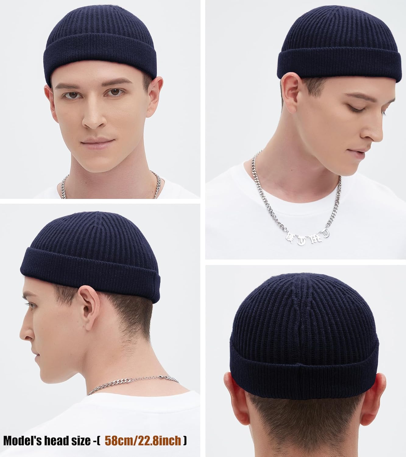 Swag Wool Knit Cuff Short Fisherman Beanie for Men Women, Spring Fall Winter Warm Hats, Trawler Skull Cap, Watch Cap - Image 2