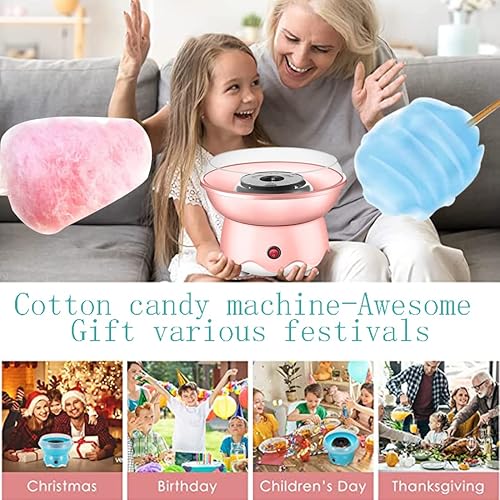 Miniatura 5 de Máquina profesional de algodón de azúcar para niños, máquina profesional de algodón sin BPA con 10 conos y cuchara de azúcar para fiestas de