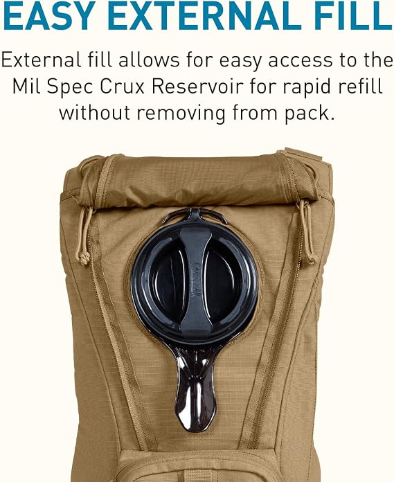 CamelBak Ambush Tactical Hydration Backpack, LowProfile MOLLE Design with 100oz MilSpec Crux Reservoir, Coyote 2.0
