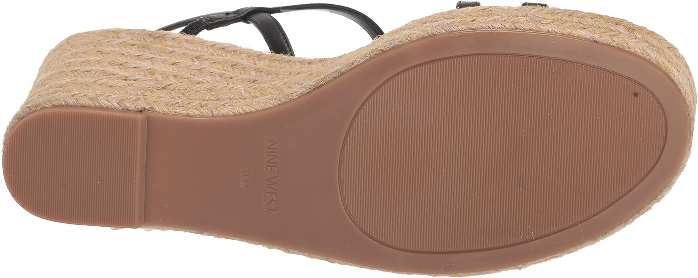 Sandales Compensées Plates Noires Nine West Pour Femme - Taille US 9 (39-40) - Occasion