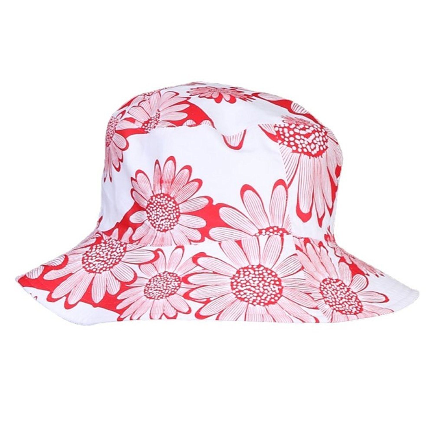 JMC Trading Company Adults Sunflower Print Reversible HAT Red