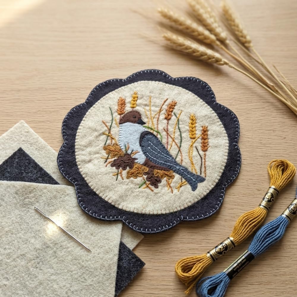 Rachel's Of Greenfield Dove Mat Kit | Bird Table Mat Kit | Quilted Craft for Beginners | Templates and Materials Included